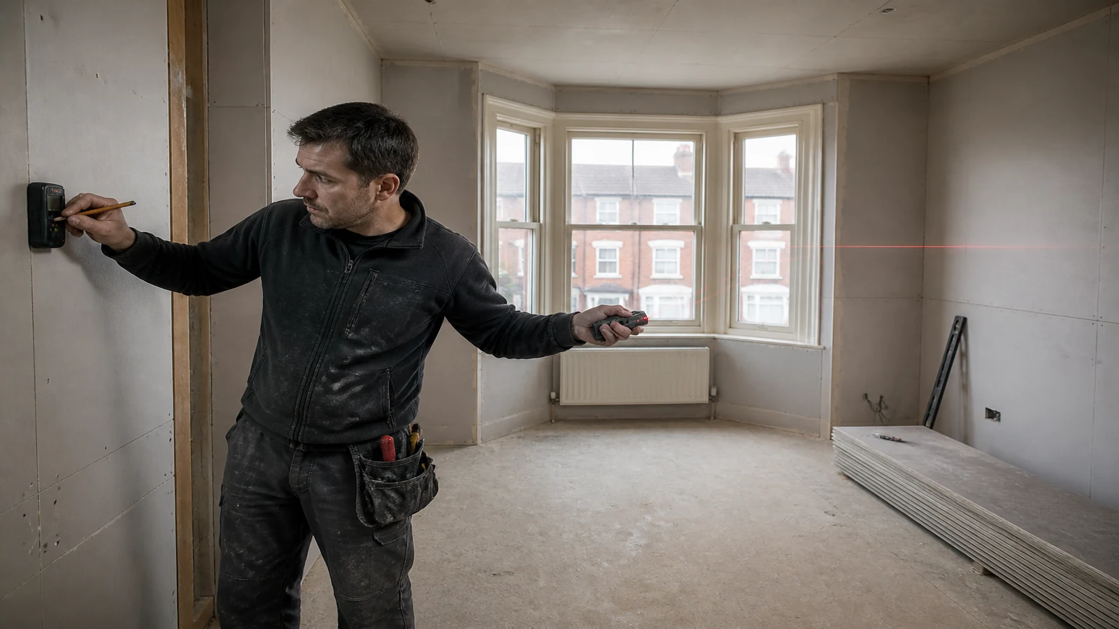UK wall scanner and laser measure context for search: how to use a wall scanner then laser measure