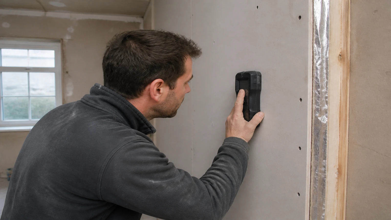 UK wall scanner and laser measure context for search: wall scanner false positive foil backed plasterboard